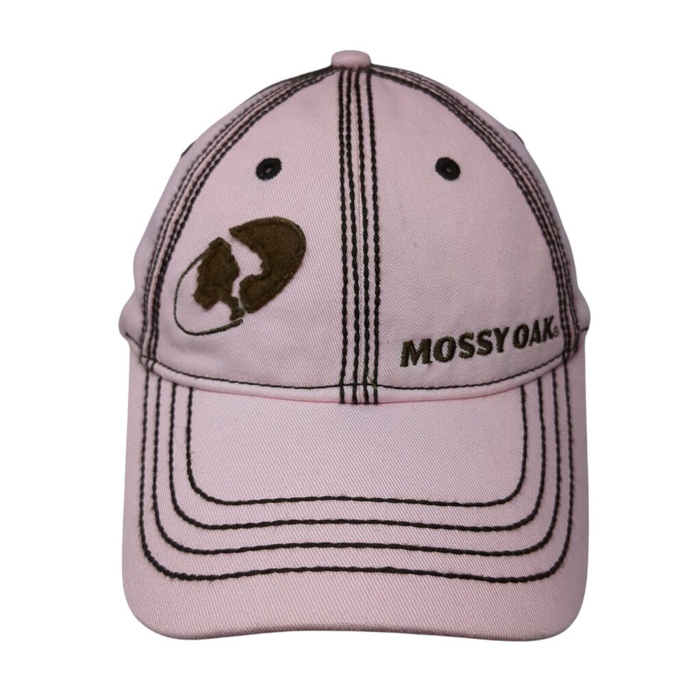 Mossy Oak Strapback Hat Pink One Size Adjustable Embroidered Paramount Outdoors